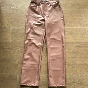 NWT Abercrombie & Fitch The 90’s Straight Ultra High Rise Vegan Leather Pant 27